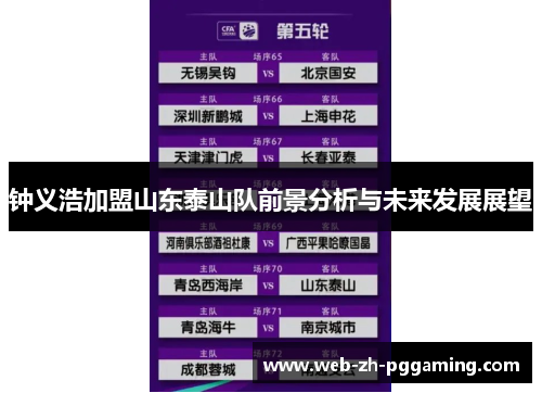 钟义浩加盟山东泰山队前景分析与未来发展展望 钟义浩加盟山东泰山队前景分析与未来发展展望